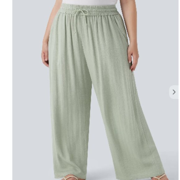 Halara High Waisted Drawstring Wide Leg Pants w Pockets - 2X (20/22) - Picture 1 of 5